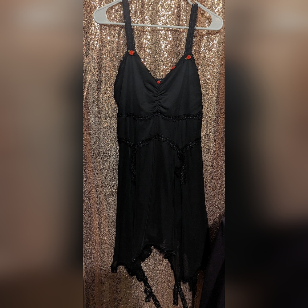 Rose Lace Hanky Hem Dress Sz XL